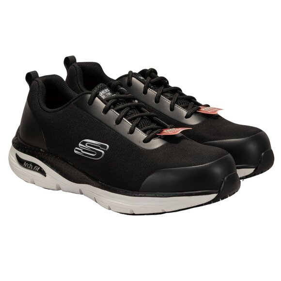 Skechers Work Arch Fit SRRingstap Mens Oxford Color Blackwhite Sizde 10.5 DM US - Picture 1 of 12